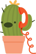 a cactus chatting on the phone